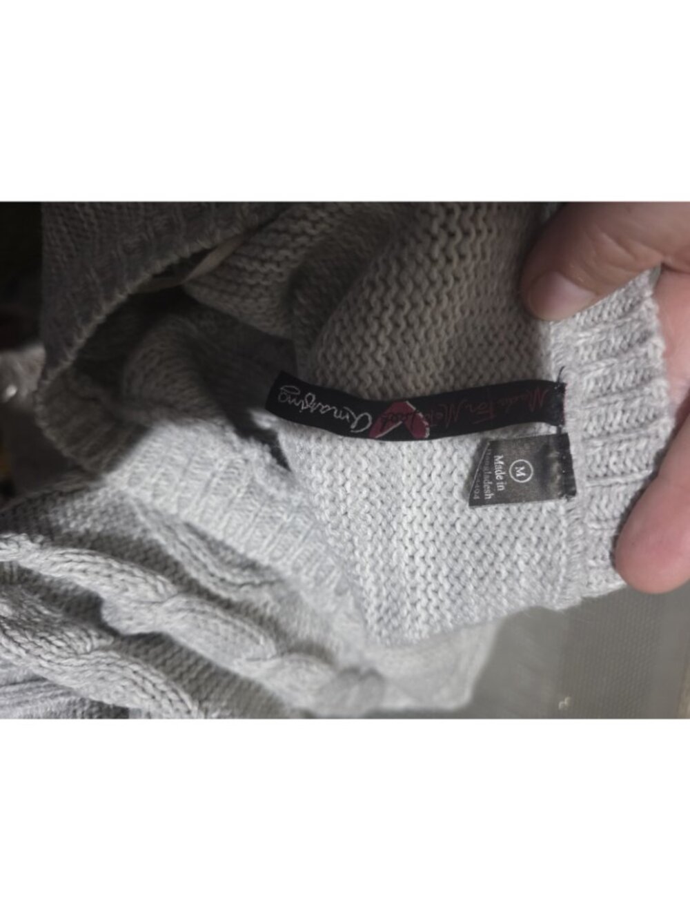 Made For Me To Look Amazing Cable Knit Gray Dress Women's Medium Short Sleeve - Picture 5 of 5